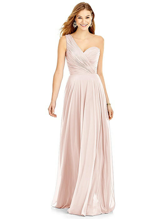 One-Shoulder Draped Chiffon Maxi Dress - Dani