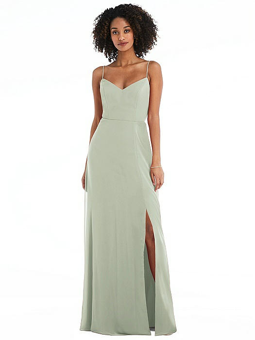 Tie-Back Cutout Maxi Dress with Front Slit