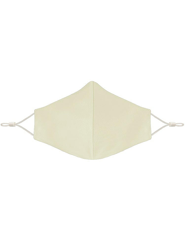 Front View - Butter Yellow Satin Twill Reusable Face Mask