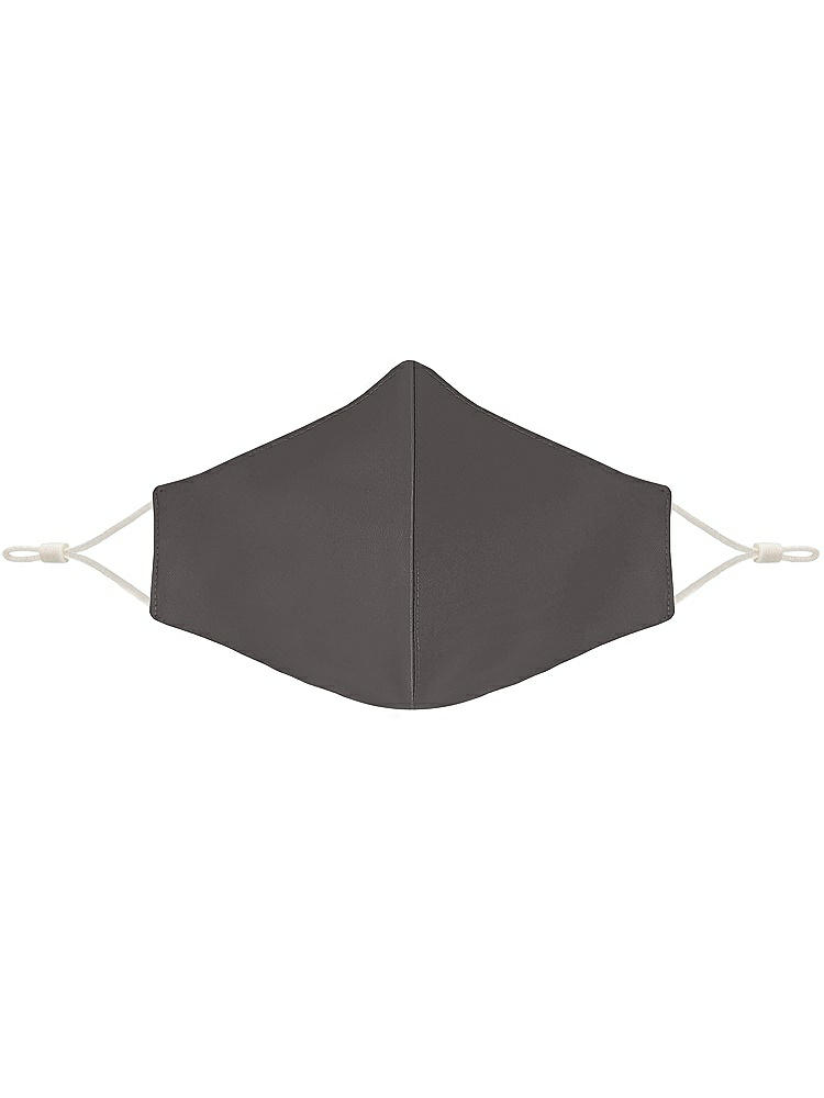 Front View - Caviar Gray Satin Twill Reusable Face Mask