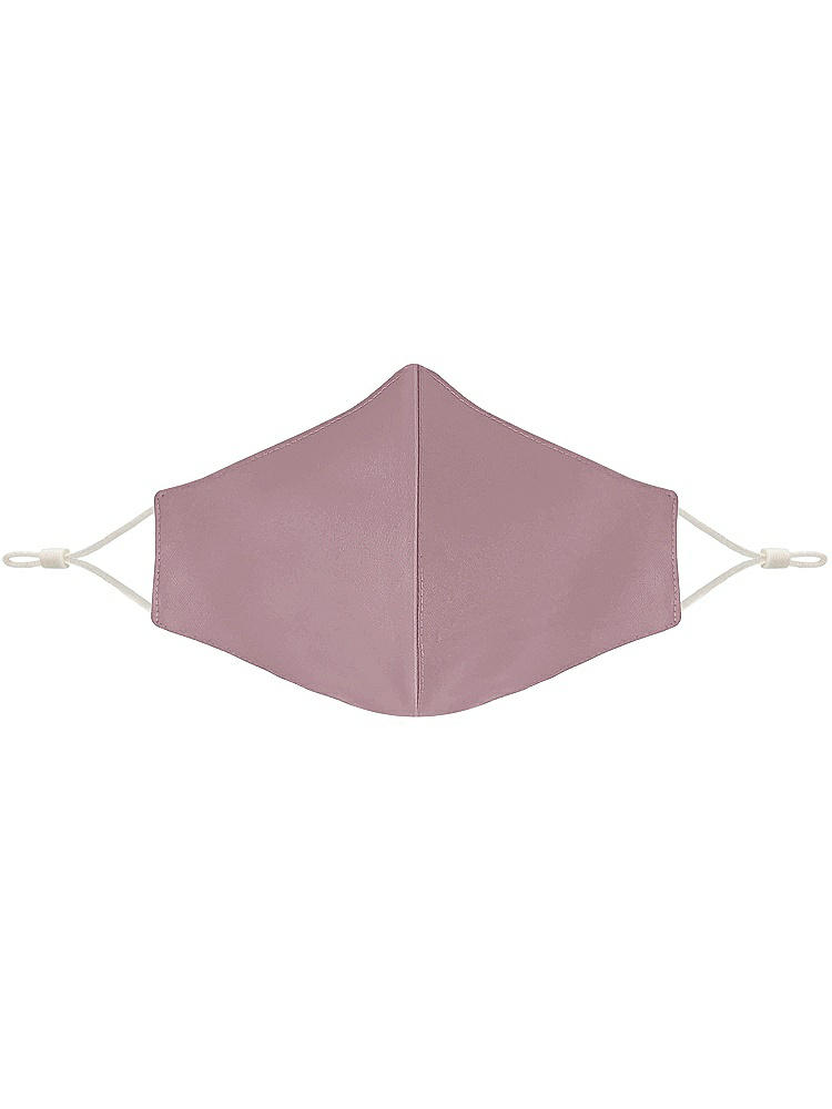 Front View - Dusty Rose Satin Twill Reusable Face Mask