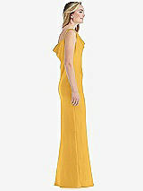 Side View Thumbnail - NYC Yellow Asymmetrical One-Shoulder Cowl Maxi Slip Dress