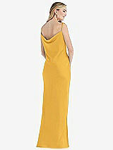 Rear View Thumbnail - NYC Yellow Asymmetrical One-Shoulder Cowl Maxi Slip Dress