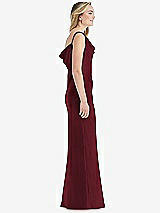 Side View Thumbnail - Cabernet Asymmetrical One-Shoulder Cowl Maxi Slip Dress