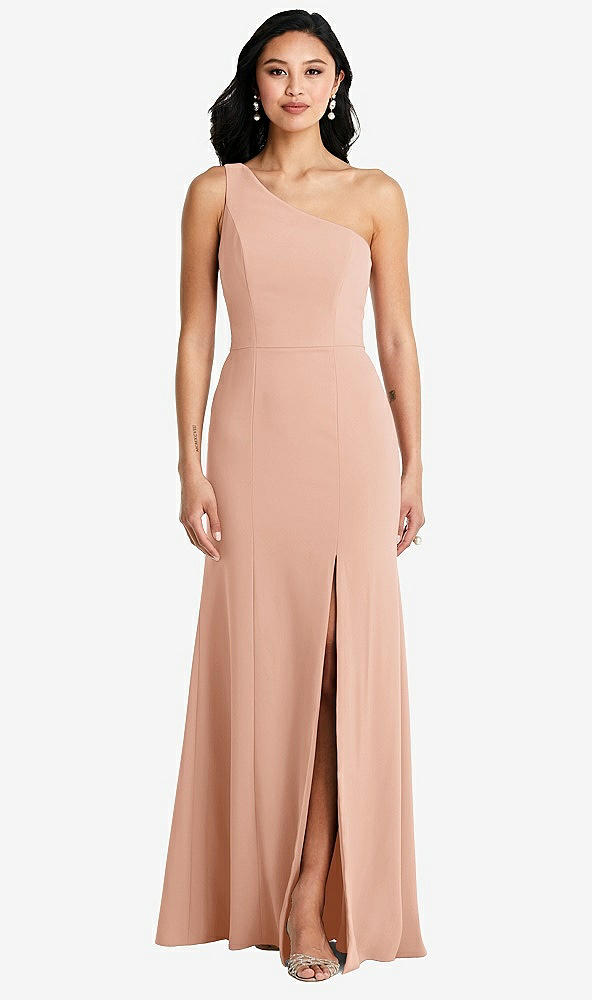 Front View - Pale Peach Bella Bridesmaids Dress BB138