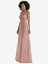 Side View Thumbnail - Neu Nude Jewel Neck Asymmetrical Shirred Bodice Maxi Dress with Pockets