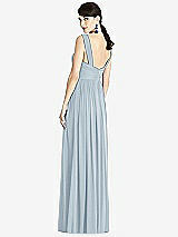 Rear View Thumbnail - Mist & Light Nude Illusion Plunge Neck Shirred Maxi Dress