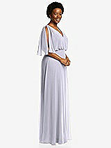 Side View Thumbnail - Silver Dove V-Neck Split Sleeve Blouson Bodice Maxi Dress