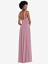 Rear View Thumbnail - Dusty Pink Contoured Wide Strap Sweetheart Maxi Dress