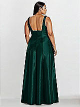 Alt View 2 Thumbnail - Evergreen Sleeveless Square-Neck Princess Line Gown with Pockets