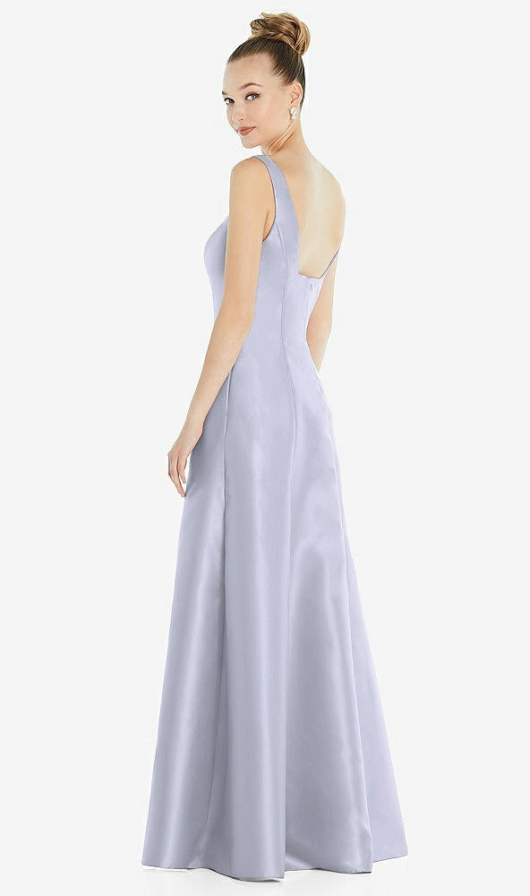 Back View - Silver Dove Sleeveless Square-Neck Princess Line Gown with Pockets