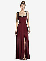 Front View Thumbnail - Cabernet Tie Shoulder A-Line Maxi Dress