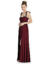 Side View Thumbnail - Cabernet Tie Shoulder A-Line Maxi Dress