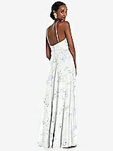 Rear View Thumbnail - Bleu Garden Diamond Halter Maxi Dress with Adjustable Straps