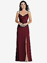 Front View Thumbnail - Cabernet Cowl-Neck A-Line Maxi Dress with Adjustable Straps