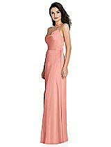 Side View Thumbnail - Rose Cowl-Neck A-Line Maxi Dress with Adjustable Straps