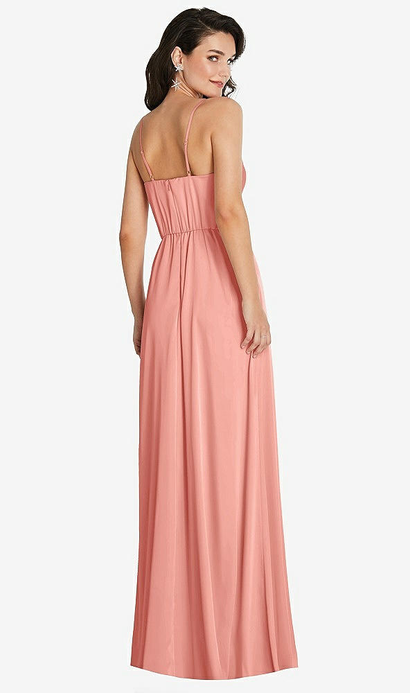 Back View - Rose Cowl-Neck A-Line Maxi Dress with Adjustable Straps