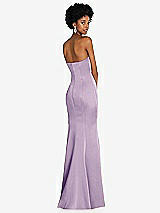 Rear View Thumbnail - Pale Purple Strapless Princess Line Lux Charmeuse Mermaid Gown