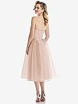 Rear View Thumbnail - Cameo Strapless Pleated Skirt Organdy Midi Dress