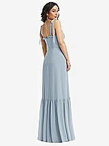 Rear View Thumbnail - Mist Tie-Shoulder Bustier Bodice Ruffle-Hem Maxi Dress