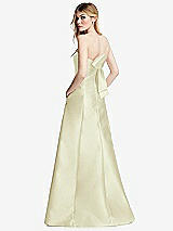 Side View Thumbnail - Butter Yellow Strapless A-line Satin Gown with Modern Bow Detail