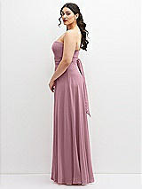 Alt View 5 Thumbnail - Dusty Pink Chiffon Convertible Maxi Dress with Multi-Way Tie Straps