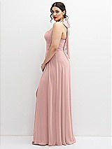 Side View Thumbnail - Rose Chiffon Convertible Maxi Dress with Multi-Way Tie Straps