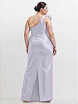 Alt View 2 Thumbnail - Silver Dove Oversized Flower One-Shoulder Satin Column Dress