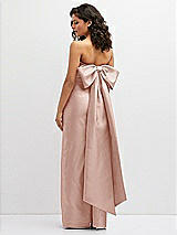 Rear View Thumbnail - Toasted Sugar Strapless Draped Bodice Column Dress with Oversized Bow