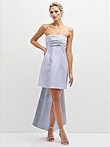 Front View Thumbnail - Silver Dove Strapless Satin Column Mini Dress with Oversized Bow