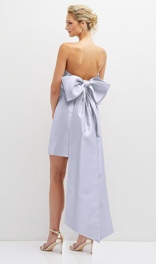 Back View - Silver Dove Strapless Satin Column Mini Dress with Oversized Bow