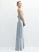 Side View Thumbnail - Mist Strapless Maxi Bias Column Dress with Peek-a-Boo Corset Back