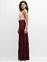 Side View Thumbnail - Cabernet Satin Mix-and-Match High Waist Seamed Bias Skirt