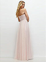 Rear View Thumbnail - Ballet Pink Strapless Twist Cup Tulle Corset Dress with Full Maxi Skirt