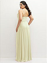 Rear View Thumbnail - Butter Yellow Soft Cowl-Neck A-Line Maxi Dress with Adjustable Straps