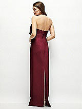 Alt View 4 Thumbnail - Cabernet Strapless Satin Column Maxi Dress with Oversized Handcrafted Bow