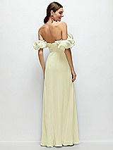 Alt View 3 Thumbnail - Butter Yellow Dramatic Ruffle Edge Strap Chiffon Maxi Dress
