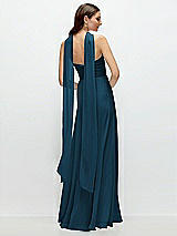 Rear View Thumbnail - Atlantic Blue Skinny Chiffon Scarf