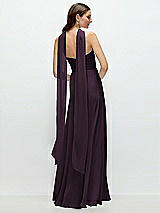 Rear View Thumbnail - Aubergine Skinny Chiffon Scarf