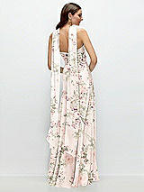 Rear View Thumbnail - Blush Garden Skinny Chiffon Scarf