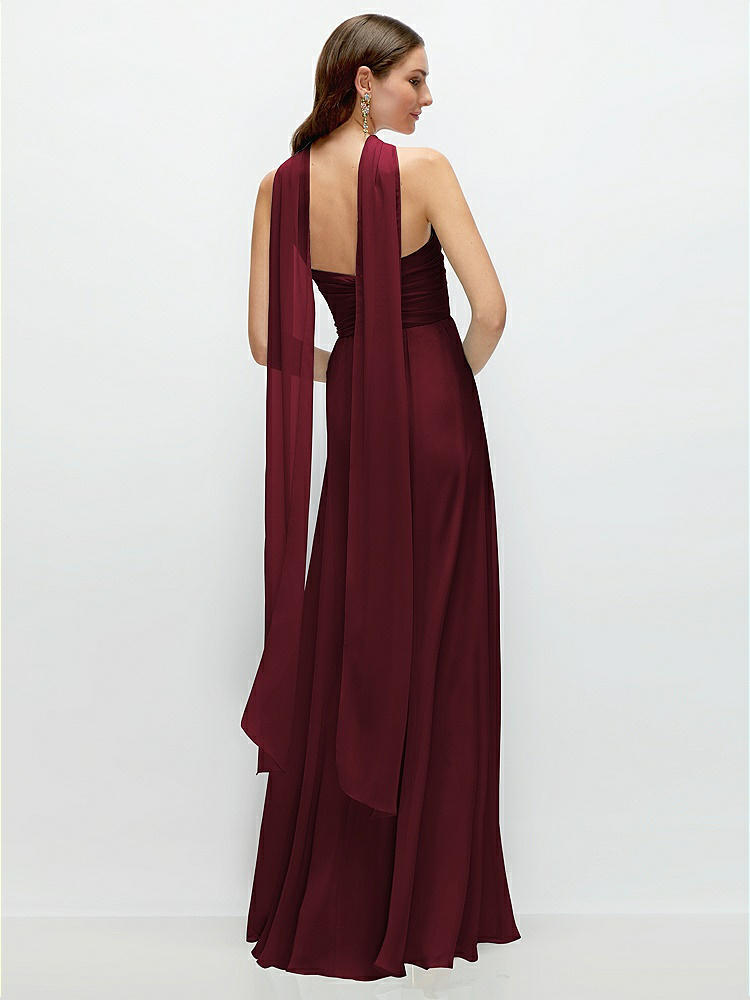 Back View - Cabernet Skinny Chiffon Scarf