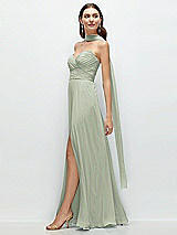 Front View Thumbnail - Celadon Skinny Chiffon Scarf