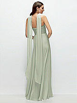 Rear View Thumbnail - Celadon Skinny Chiffon Scarf