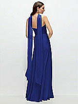 Rear View Thumbnail - Cobalt Blue Skinny Chiffon Scarf