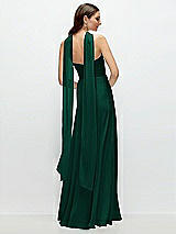 Rear View Thumbnail - Hunter Green Skinny Chiffon Scarf