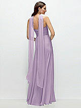 Rear View Thumbnail - Pale Purple Skinny Chiffon Scarf