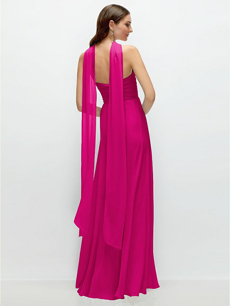 Back View - Think Pink Skinny Chiffon Scarf