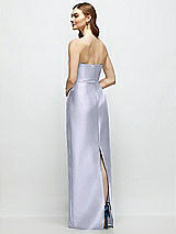 Rear View Thumbnail - Silver Dove Strapless Satin Column Dress with Bow-Trimmed Skinny Belt