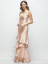 Side View Thumbnail - Cameo Strapless Bodycon Maxi Dress with Tiered Ruffle Skirt