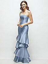 Side View Thumbnail - Cloudy Strapless Bodycon Maxi Dress with Tiered Ruffle Skirt